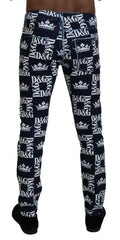 Dolce & Gabbana Blue Cotton DG Crown Skinny Denim Jeans -   -  Dolce & Gabbana.