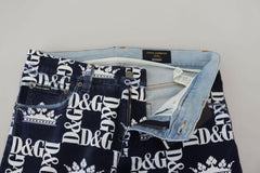 Dolce & Gabbana Blue Cotton DG Crown Skinny Denim Jeans -   -  Dolce & Gabbana.