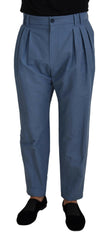 Dolce & Gabbana Blue Linen Chino Formal Pants -   -  Dolce & Gabbana.