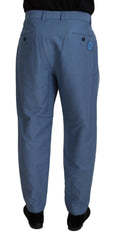 Dolce & Gabbana Blue Linen Chino Formal Pants -   -  Dolce & Gabbana.