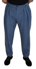 Dolce & Gabbana Blue Linen Chino Formal Pants -   -  Dolce & Gabbana.