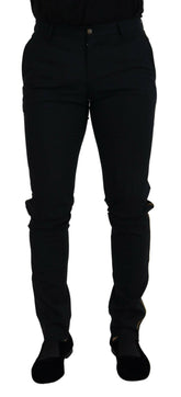 Dolce & Gabbana Black Wool Slim Formal Pants -   -  Dolce & Gabbana.