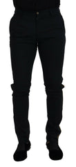 Dolce & Gabbana Black Wool Slim Formal Pants -   -  Dolce & Gabbana.