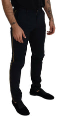 Dolce & Gabbana Black Wool Slim Formal Pants -   -  Dolce & Gabbana.