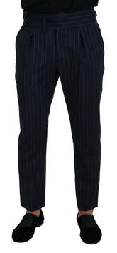 Dolce & Gabbana Blue Striped Men Formal Pants -   -  Dolce & Gabbana.