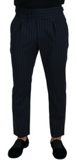 Dolce & Gabbana Blue Striped Men Formal Pants -   -  Dolce & Gabbana.