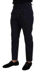 Dolce & Gabbana Blue Striped Men Formal Pants -   -  Dolce & Gabbana.