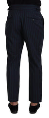 Dolce & Gabbana Blue Striped Men Formal Pants -   -  Dolce & Gabbana.