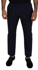 Dolce & Gabbana Blue Striped Men Formal Pants -   -  Dolce & Gabbana.