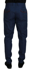 Dolce & Gabbana Blue Cotton Chino Formal Pants -   -  Dolce & Gabbana.