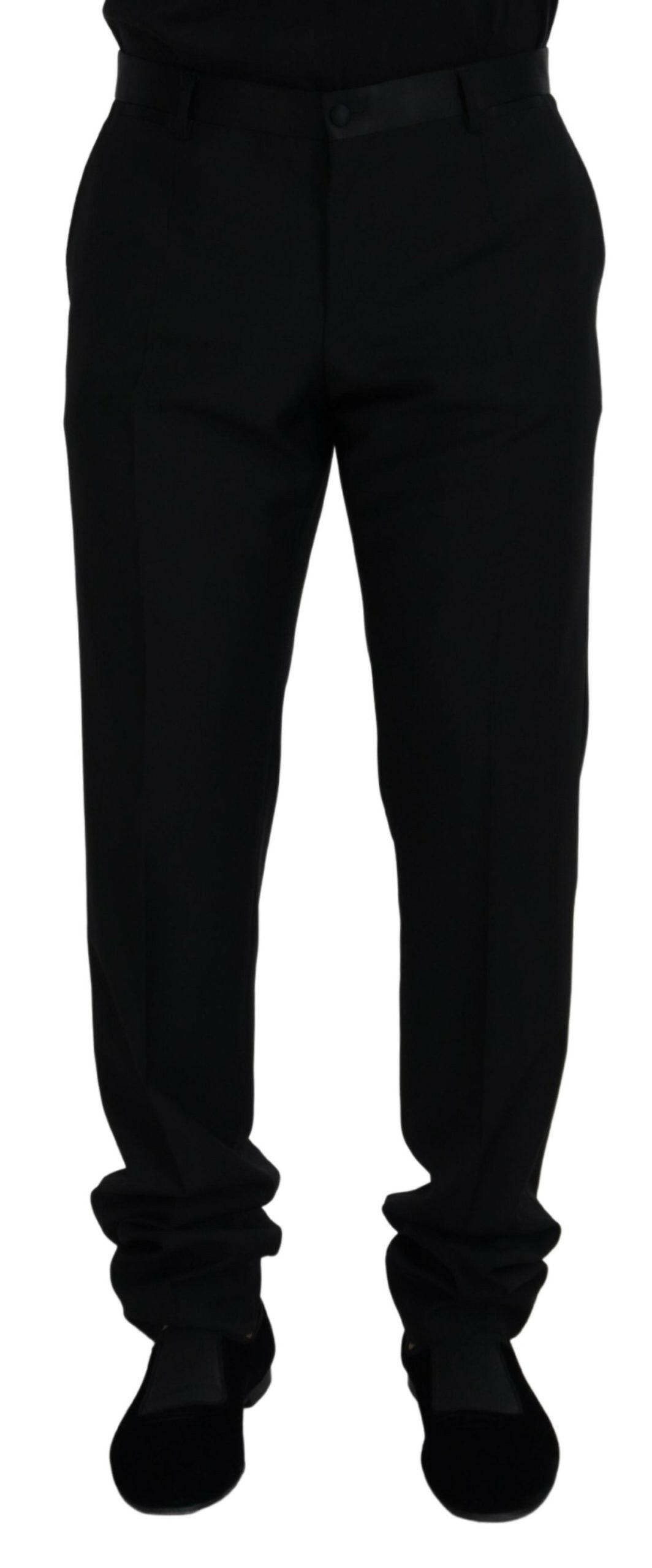 Dolce & Gabbana Black Wool Chino Formal Pants -   -  Dolce & Gabbana.