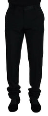 Dolce & Gabbana Black Wool Chino Formal Pants -   -  Dolce & Gabbana.