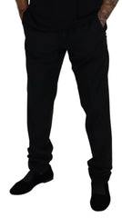Dolce & Gabbana Black Wool Chino Formal Pants -   -  Dolce & Gabbana.