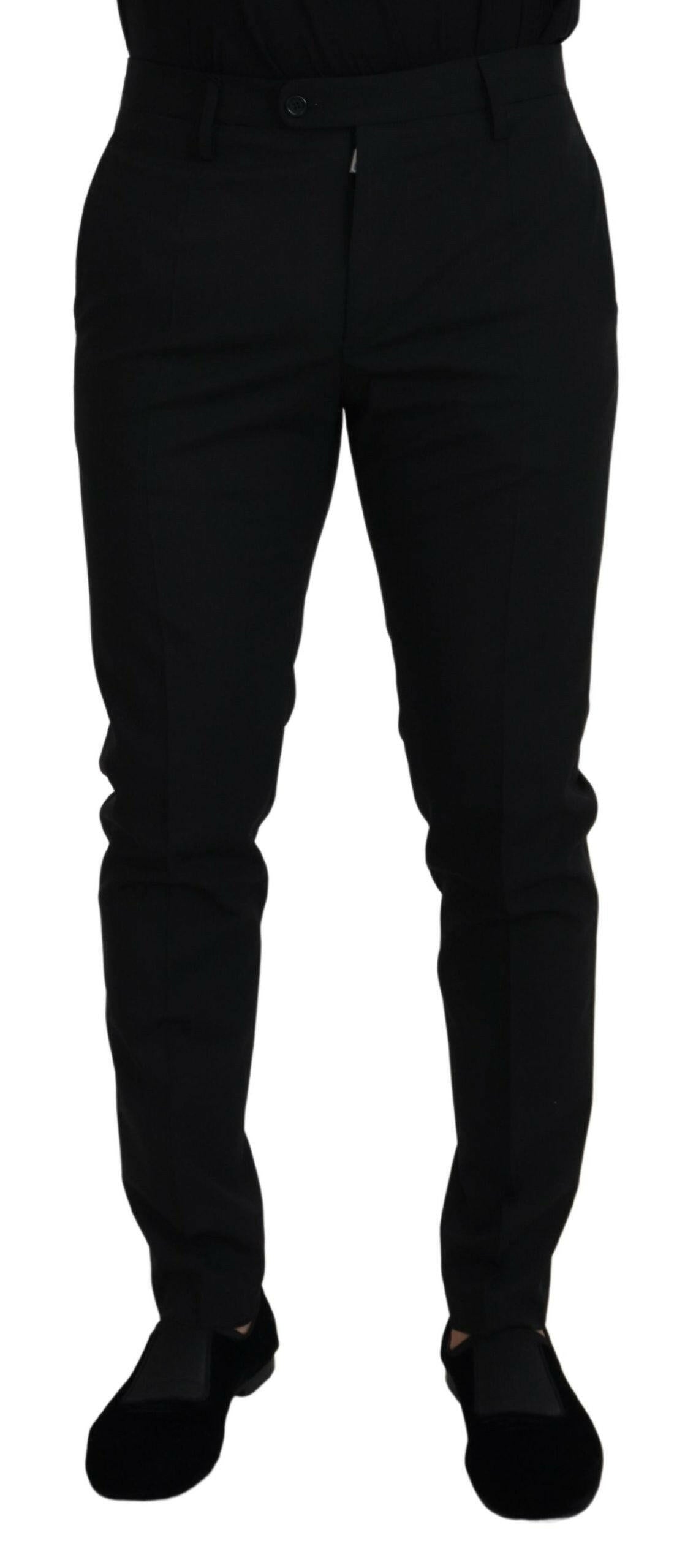 Dolce & Gabbana Black Polyester Chino Formal Pants -   -  Dolce & Gabbana.