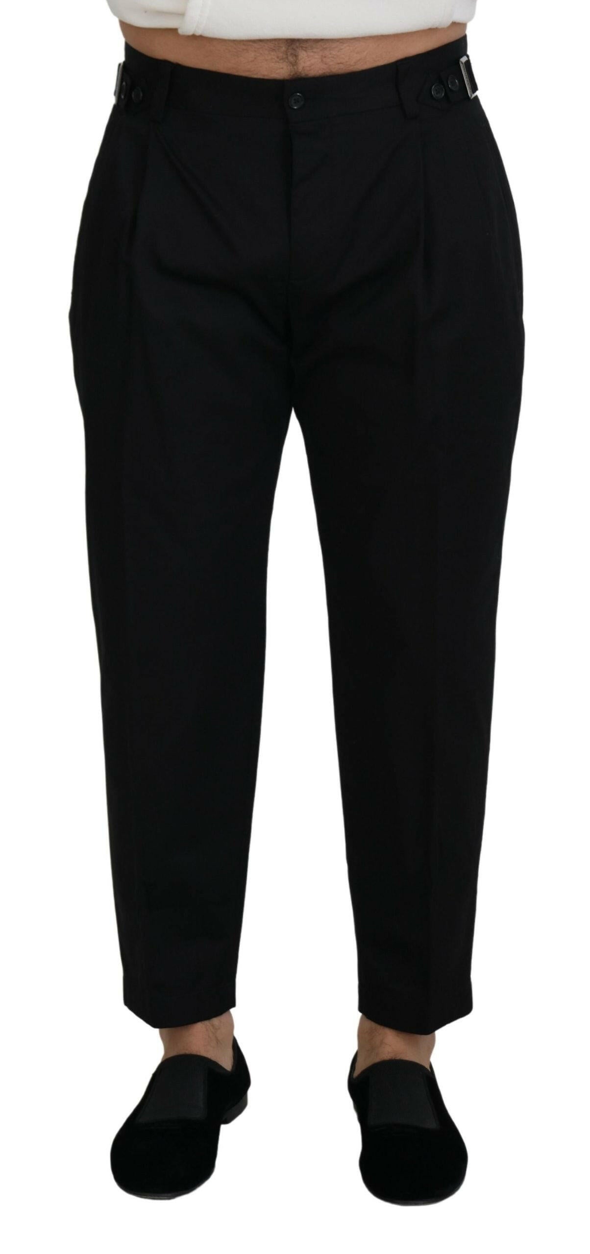 Dolce & Gabbana Black Cotton Chino Formal Pants -   -  Dolce & Gabbana.