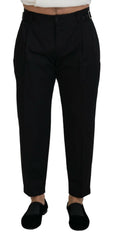 Dolce & Gabbana Black Cotton Chino Formal Pants -   -  Dolce & Gabbana.