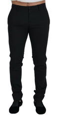 Dolce & Gabbana Black Wool Chino Formal Pants -   -  Dolce & Gabbana.