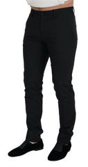 Dolce & Gabbana Black Wool Chino Formal Pants -   -  Dolce & Gabbana.