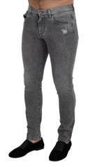 Dolce & Gabbana Grey Washed Cotton Skinny Denim Jeans -   -  Dolce & Gabbana.