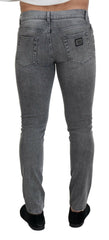Dolce & Gabbana Grey Washed Cotton Skinny Denim Jeans -   -  Dolce & Gabbana.