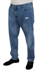 Dolce & Gabbana Blue Washed Cotton Casual Denim Jeans -   -  Dolce & Gabbana.