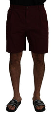Dolce & Gabbana Maroon Cotton Bermuda Casual Shorts -   -  Dolce & Gabbana.