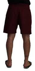 Dolce & Gabbana Maroon Cotton Bermuda Casual Shorts -   -  Dolce & Gabbana.