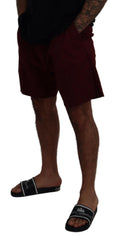 Dolce & Gabbana Maroon Cotton Bermuda Casual Shorts -   -  Dolce & Gabbana.