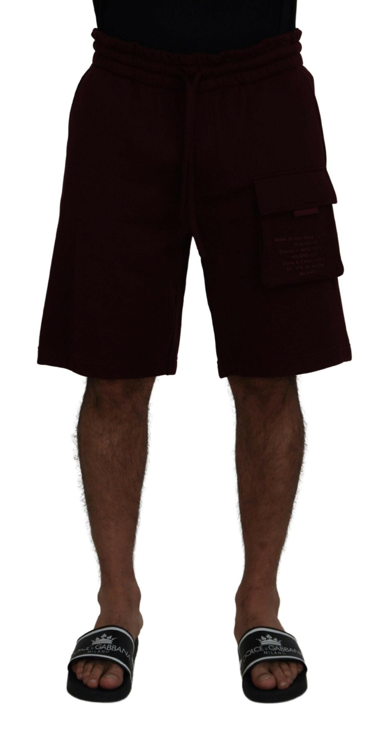 Dolce & Gabbana Maroon Bermuda Cargo Men Shorts -   -  Dolce & Gabbana.