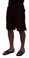 Dolce & Gabbana Maroon Bermuda Cargo Men Shorts -   -  Dolce & Gabbana.