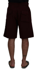 Dolce & Gabbana Maroon Bermuda Cargo Men Shorts -   -  Dolce & Gabbana.