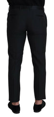 Dolce & Gabbana Black Wool Men Formal Pants -   -  Dolce & Gabbana.