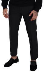 Dolce & Gabbana Black Wool Men Formal Pants -   -  Dolce & Gabbana.