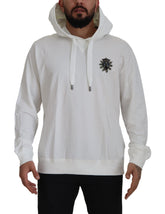 Dolce & Gabbana White Cotton Hooded Sweatshirt Sweater -   -  Dolce & Gabbana.