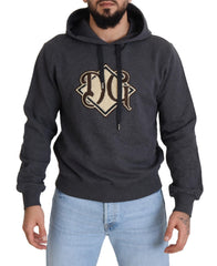 Dolce & Gabbana Gray Logo Cotton Hooded Sweatshirt Sweater -   -  Dolce & Gabbana.