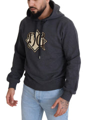 Dolce & Gabbana Gray Logo Cotton Hooded Sweatshirt Sweater -   -  Dolce & Gabbana.