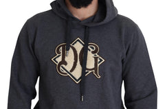 Dolce & Gabbana Gray Logo Cotton Hooded Sweatshirt Sweater -   -  Dolce & Gabbana.