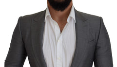 Dolce & Gabbana Gray Wool Silk Slim Fit Jacket Blazer -   -  Dolce & Gabbana.