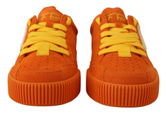 Dolce & Gabbana Orange Leather P.j. Tucker Sneakers Shoes -   -  Dolce & Gabbana.