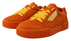 Dolce & Gabbana Orange Leather P.j. Tucker Sneakers Shoes -   -  Dolce & Gabbana.