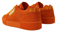 Dolce & Gabbana Orange Leather P.j. Tucker Sneakers Shoes -   -  Dolce & Gabbana.