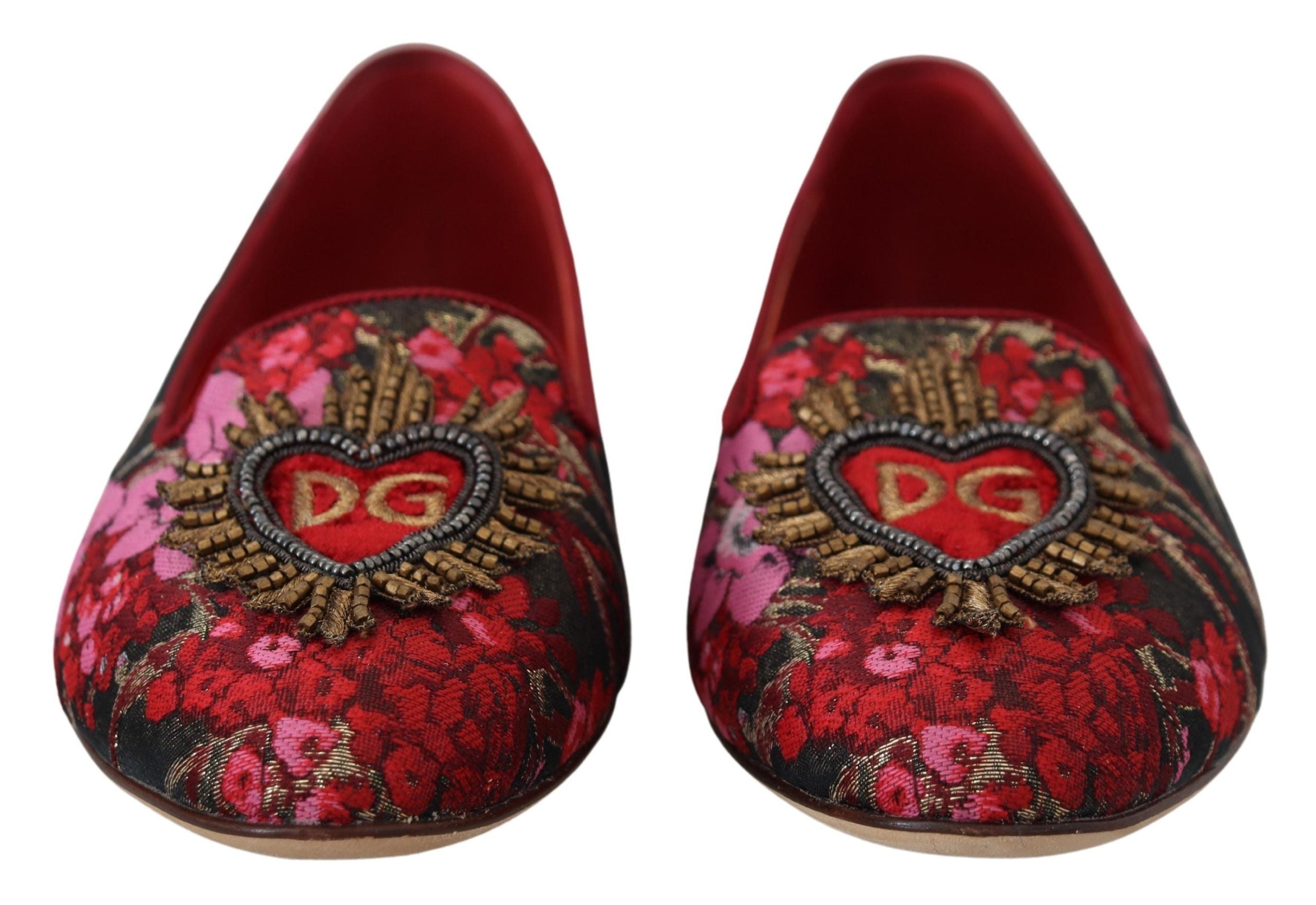 Dolce & Gabbana Multicolor Jacquard Sacred Heart Patch Slip On Shoes -   -  Dolce & Gabbana. Dolce & Gabbana Multicolor Jacquard Sacred Heart Patch Slip On Shoes -   -  Dolce & Gabbana.