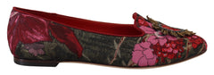 Dolce & Gabbana Multicolor Jacquard Sacred Heart Patch Slip On Shoes -   -  Dolce & Gabbana.