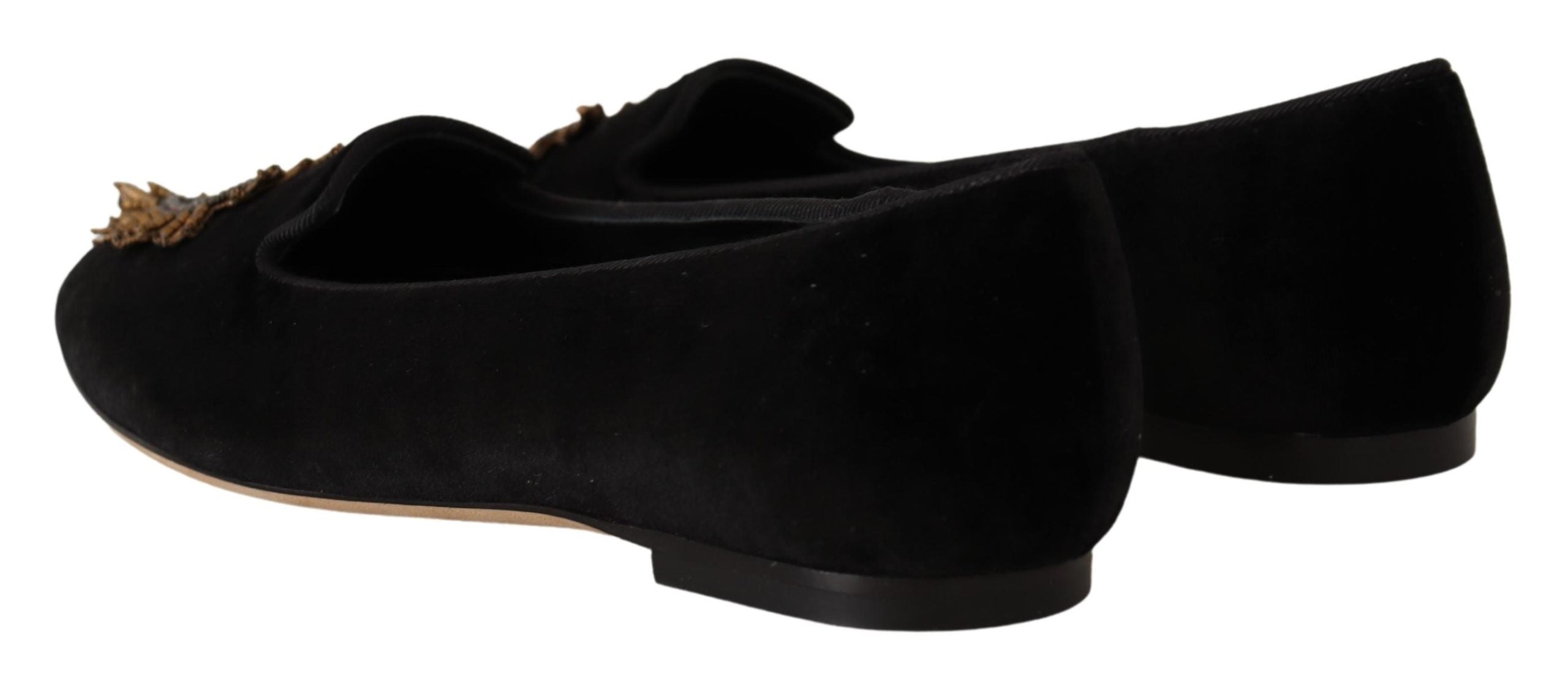 Dolce & Gabbana Black DG Sacred Heart Patch Slip On Flat Shoes -   -  Dolce & Gabbana. Dolce & Gabbana Black DG Sacred Heart Patch Slip On Flat Shoes -   -  Dolce & Gabbana.