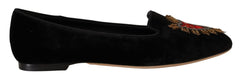 Dolce & Gabbana Black DG Sacred Heart Patch Slip On Flat Shoes -   -  Dolce & Gabbana.