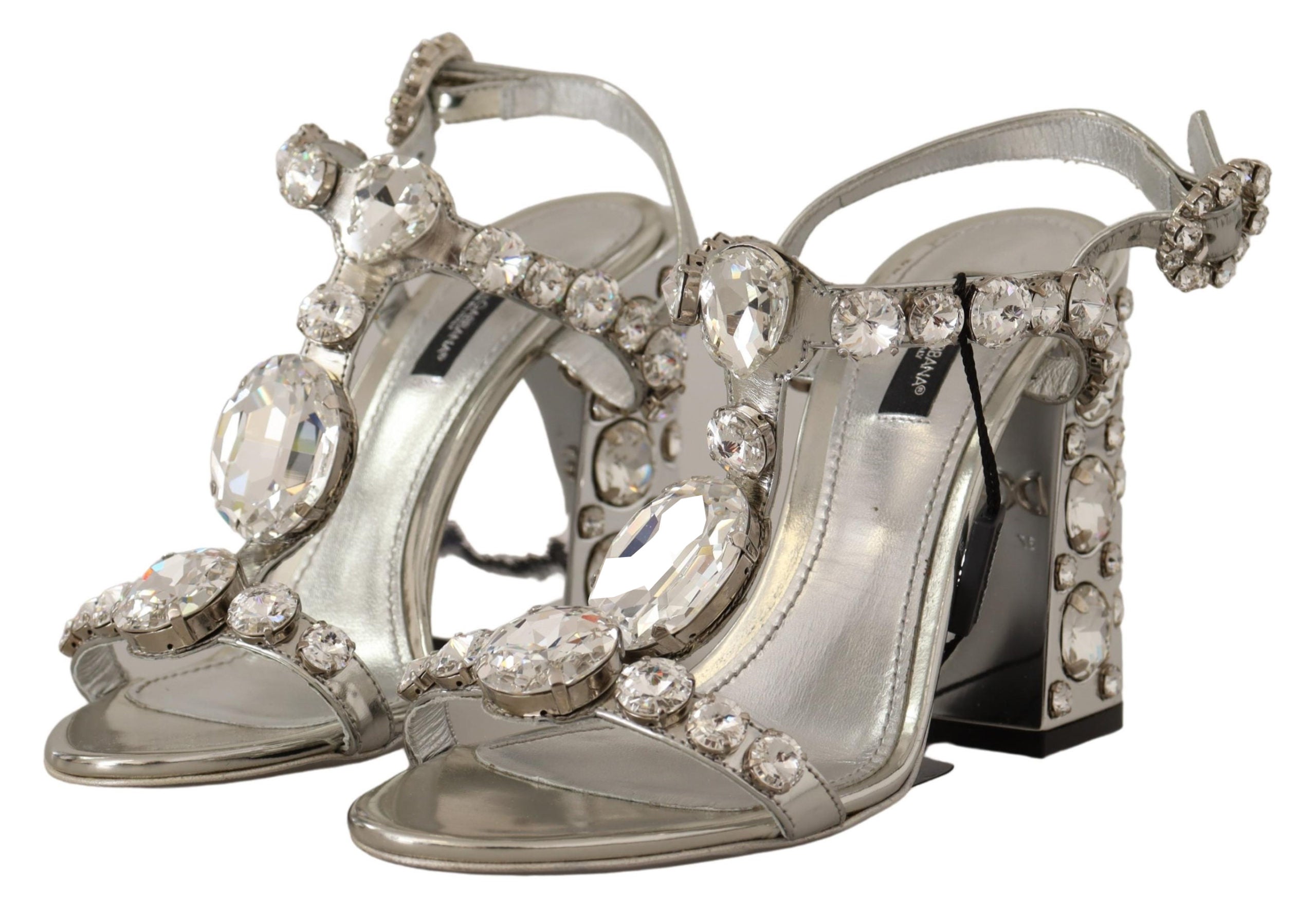Dolce & Gabbana Silver Crystals Strap Buckle High Heel Sandals -   -  Dolce & Gabbana. Dolce & Gabbana Silver Crystals Strap Buckle High Heel Sandals -   -  Dolce & Gabbana.