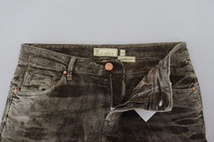 Acht Gray Washed Cotton Corduroy Slim Fit Men Jeans -   -  Acht.