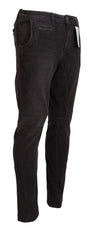 Acht Brown Cotton Straight Fit Men Casual Pants - - Acht.