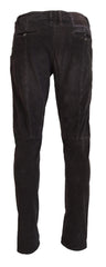 Acht Brown Cotton Straight Fit Men Casual Pants - - Acht.