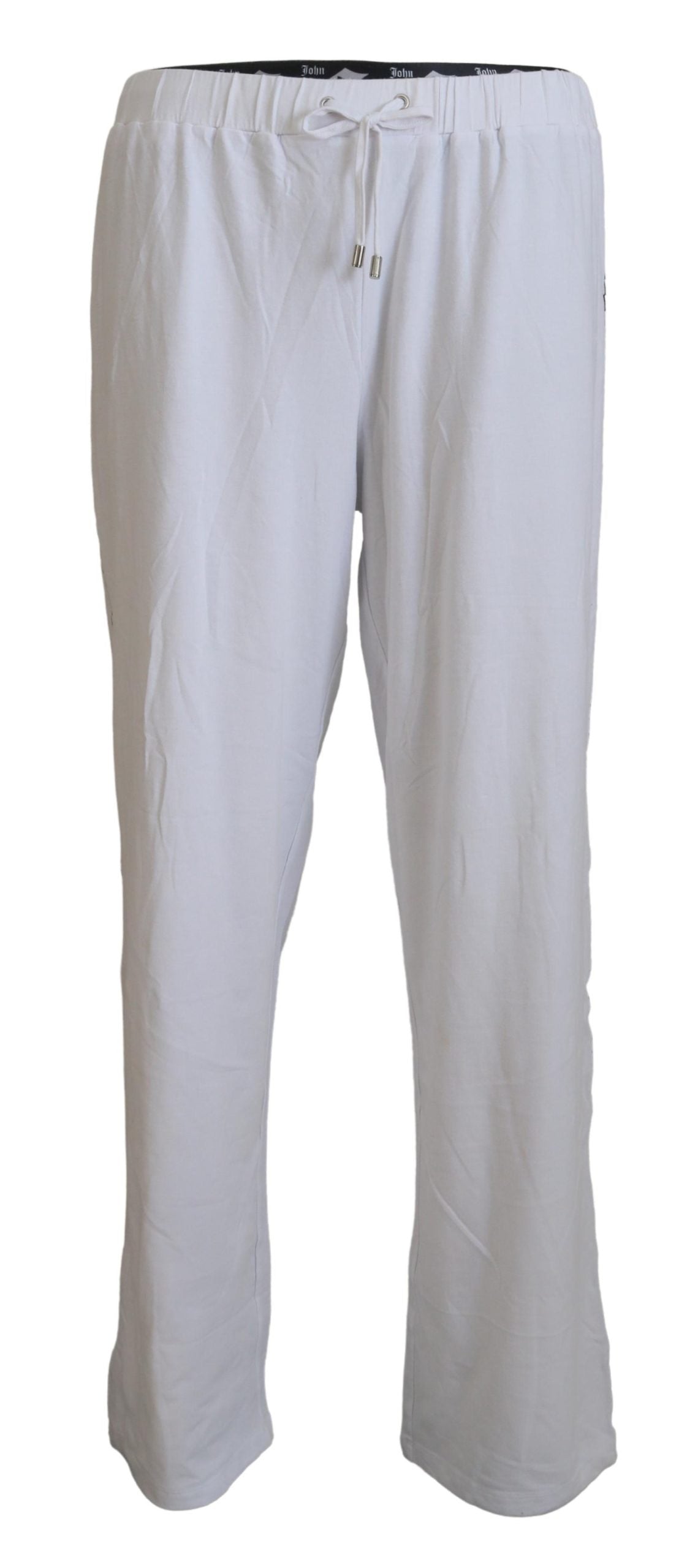 John Galliano White Cotton Logo Loose Men Pants -   -  John Galliano.